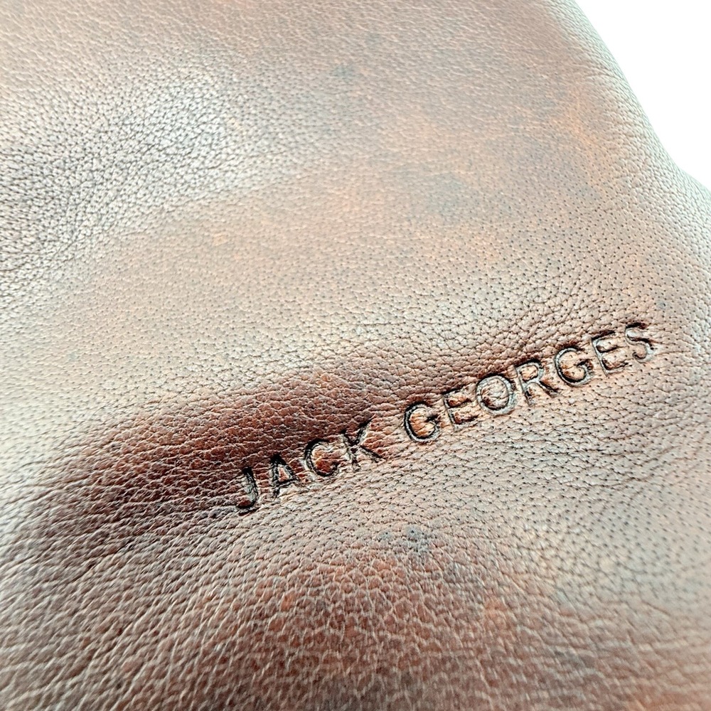Jack Georges Voyager Leather City Crossbody Bag #7298 Brown Genuine Leather - Picture 10 of 10